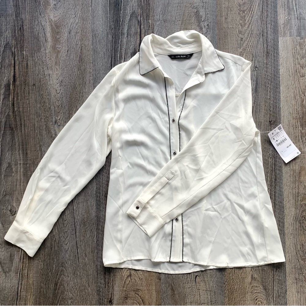 ZARA Basic White Blouse